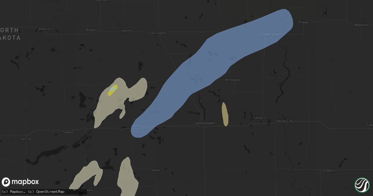 Hail map in Buchanan, ND on June 2, 2026