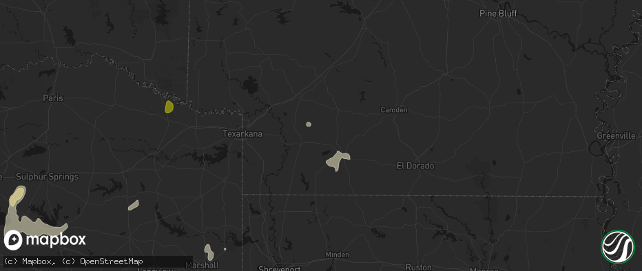 Hail map in Buckner, AR on June 2, 2026