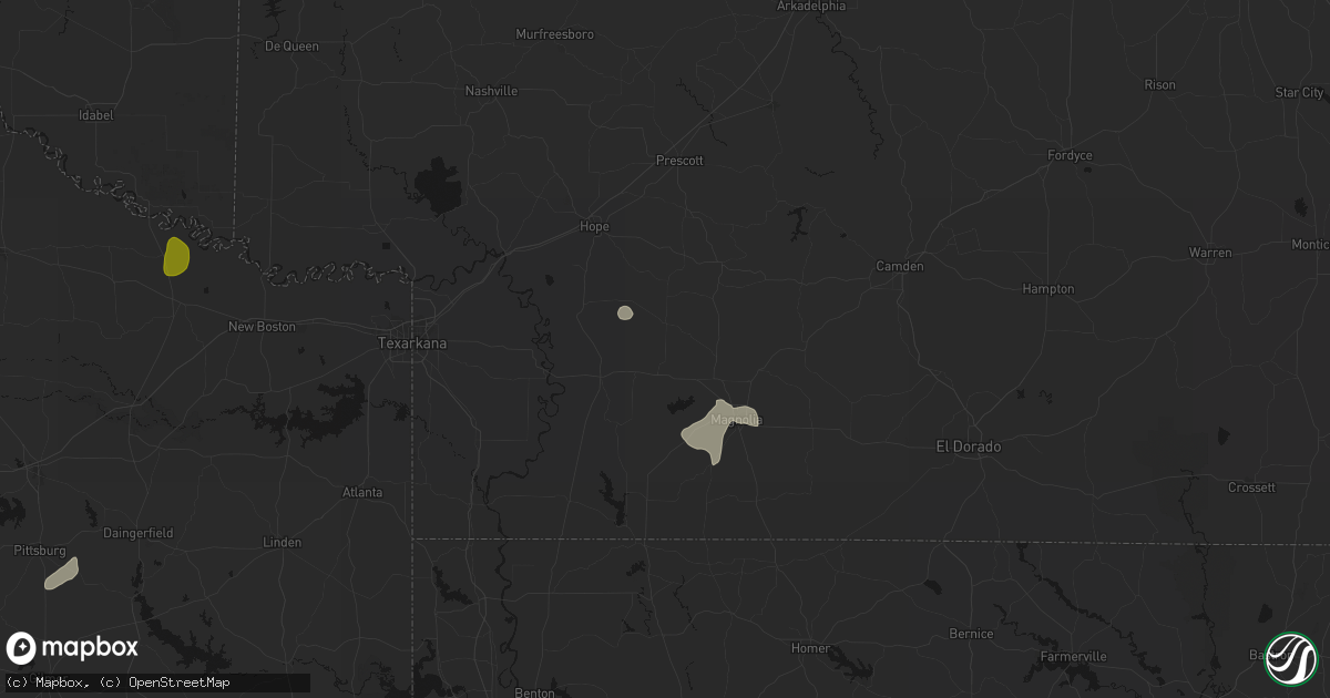 Hail map in Buckner, AR on June 2, 2026