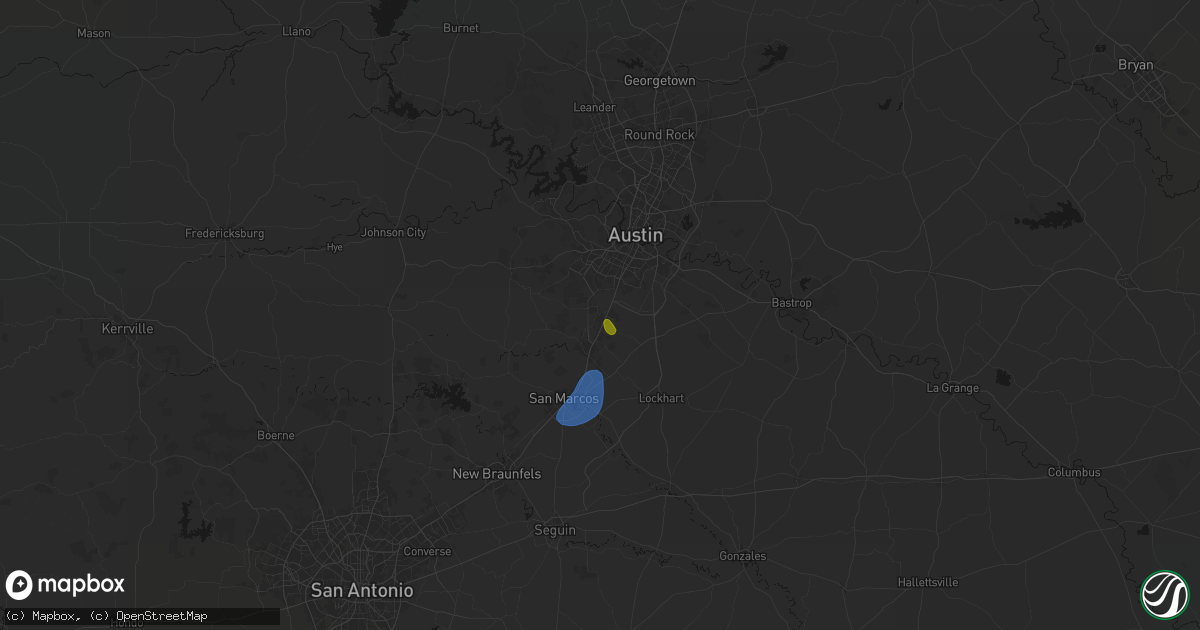 Hail map in Buda, TX on June 2, 2026