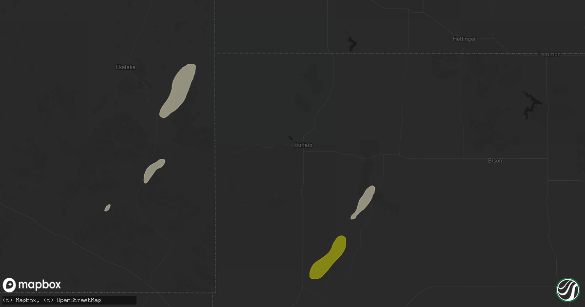 Hail map in Buffalo, SD on June 2, 2026