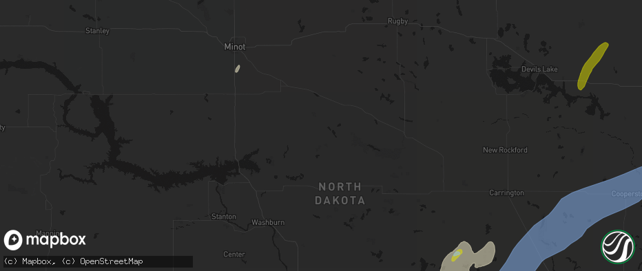 Hail map in Butte, ND on June 2, 2026