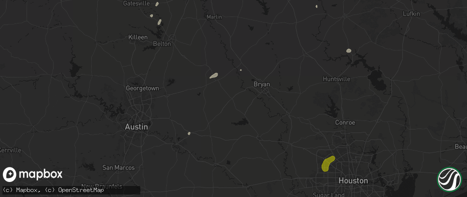 Hail map in Caldwell, TX on June 2, 2026