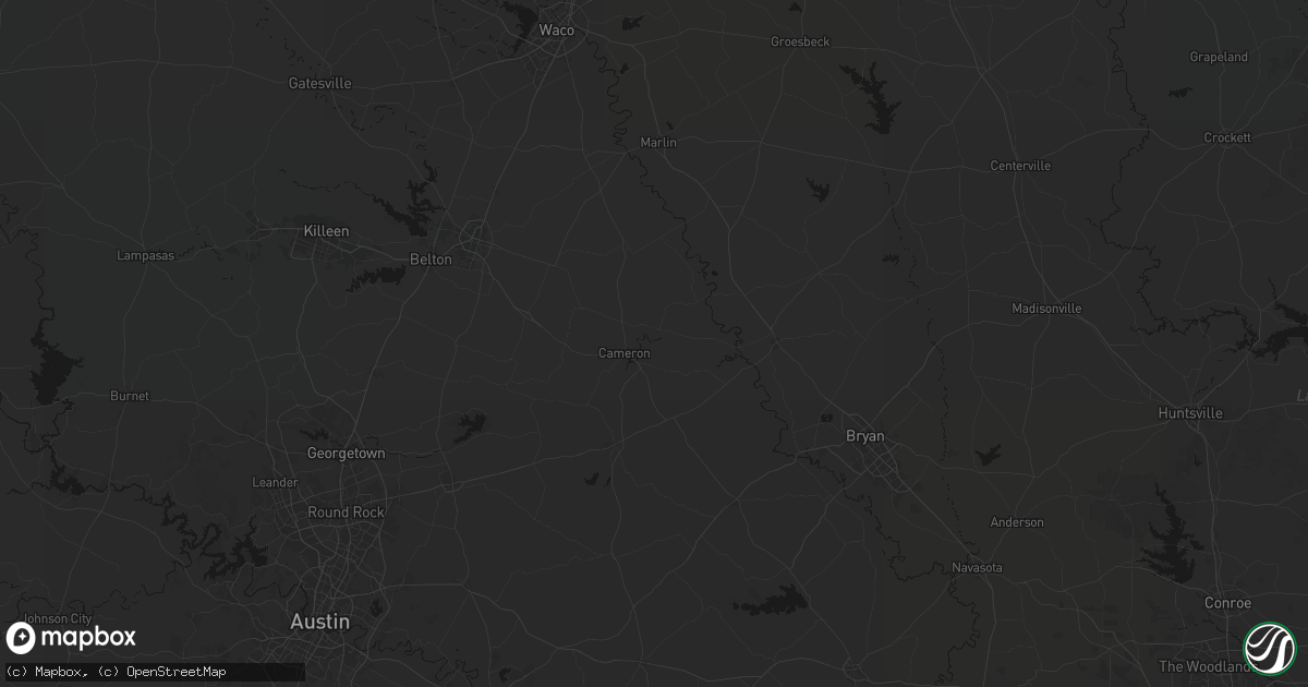 Hail map in Cameron, TX on June 2, 2026