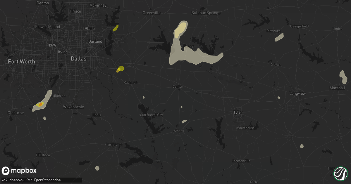 Hail map in Canton, TX on June 2, 2026