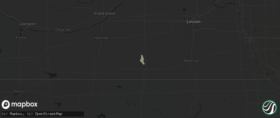 Hail map in Carleton, NE on June 2, 2026