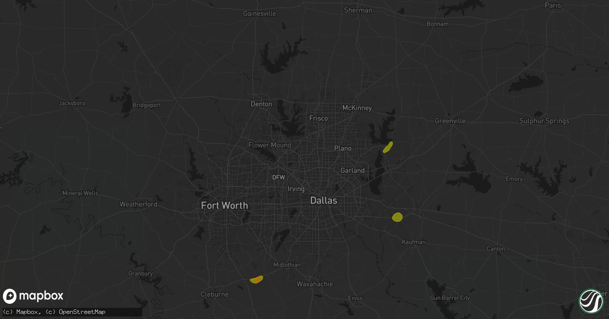 Hail map in Carrollton, TX on June 2, 2026
