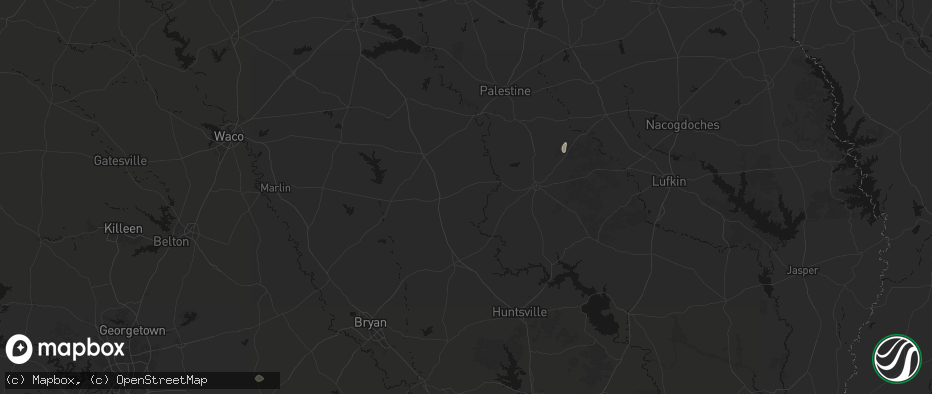 Hail map in Centerville, TX on June 2, 2026