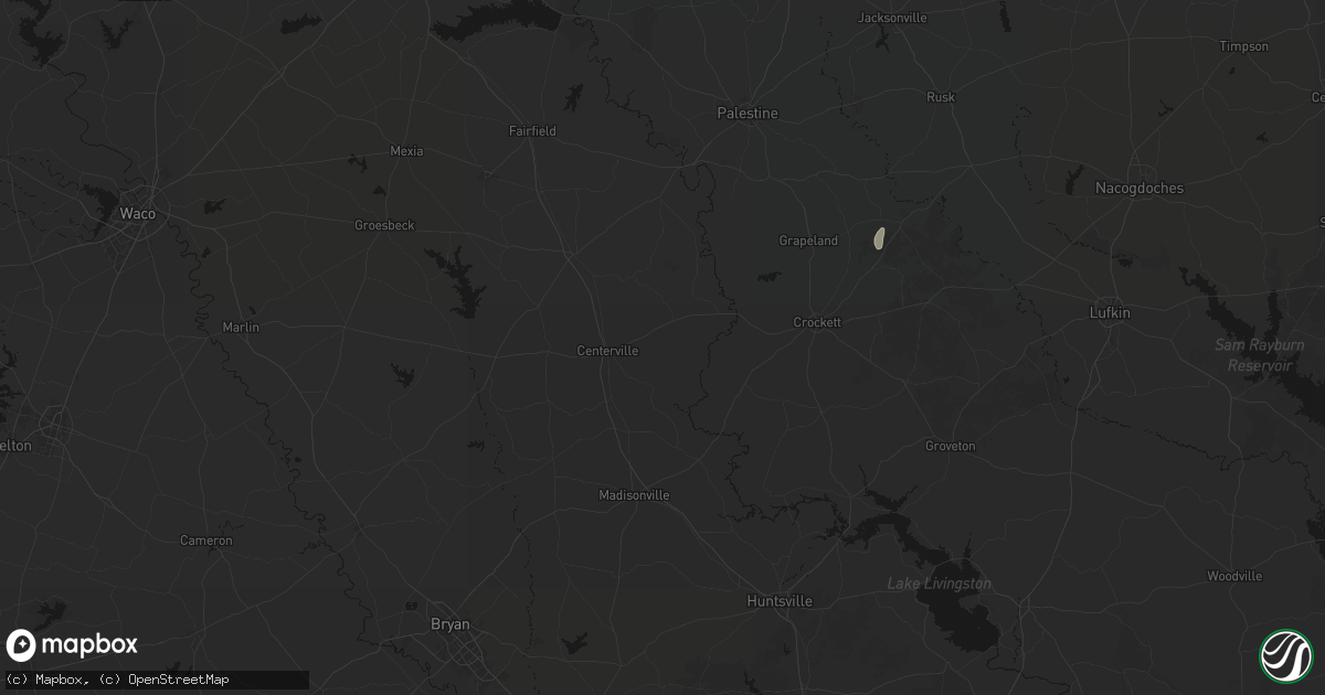 Hail map in Centerville, TX on June 2, 2026