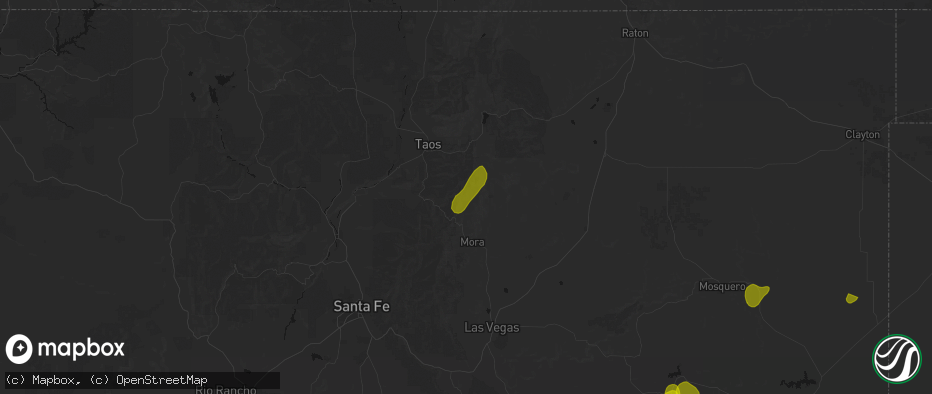 Hail map in Chacon, NM on June 2, 2026