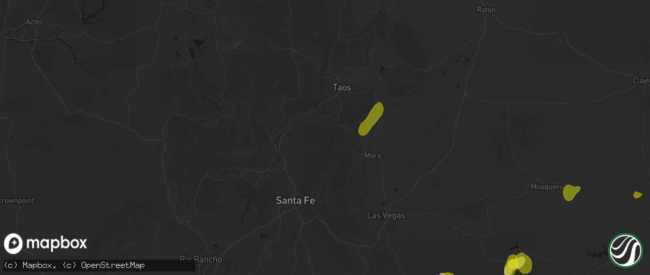 Hail map in Chamisal, NM on June 2, 2026