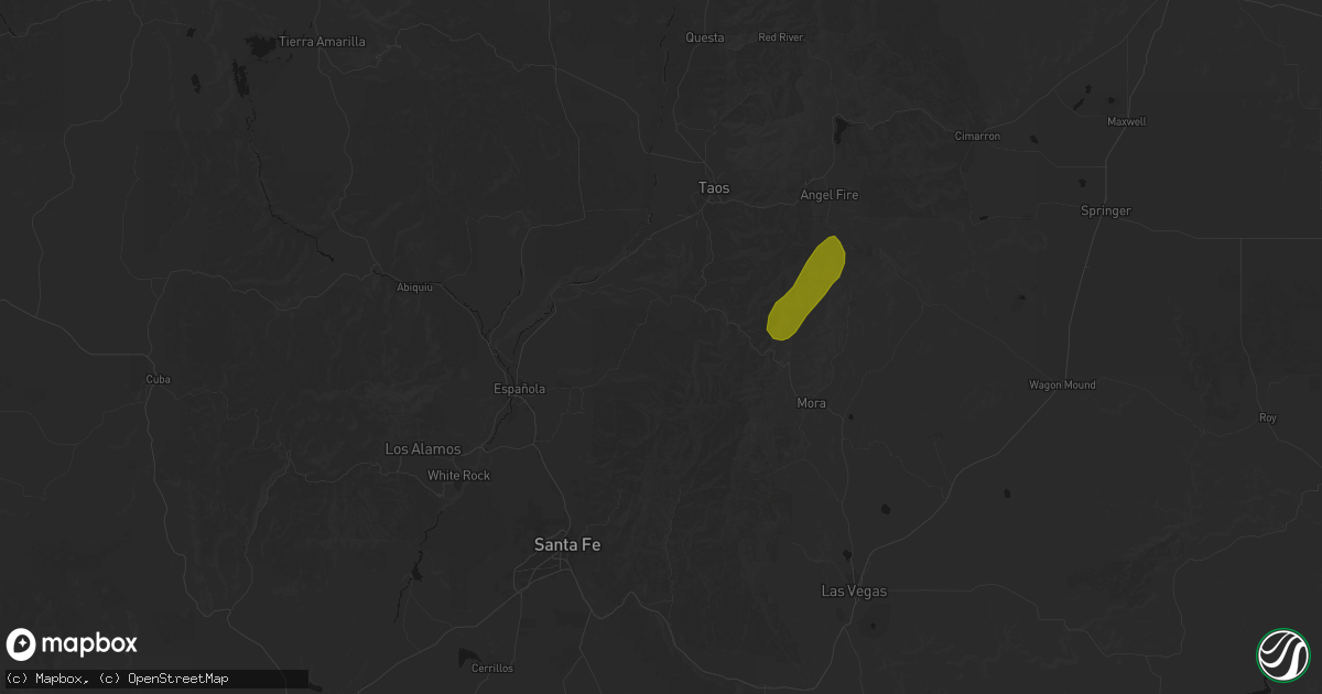 Hail map in Chamisal, NM on June 2, 2026