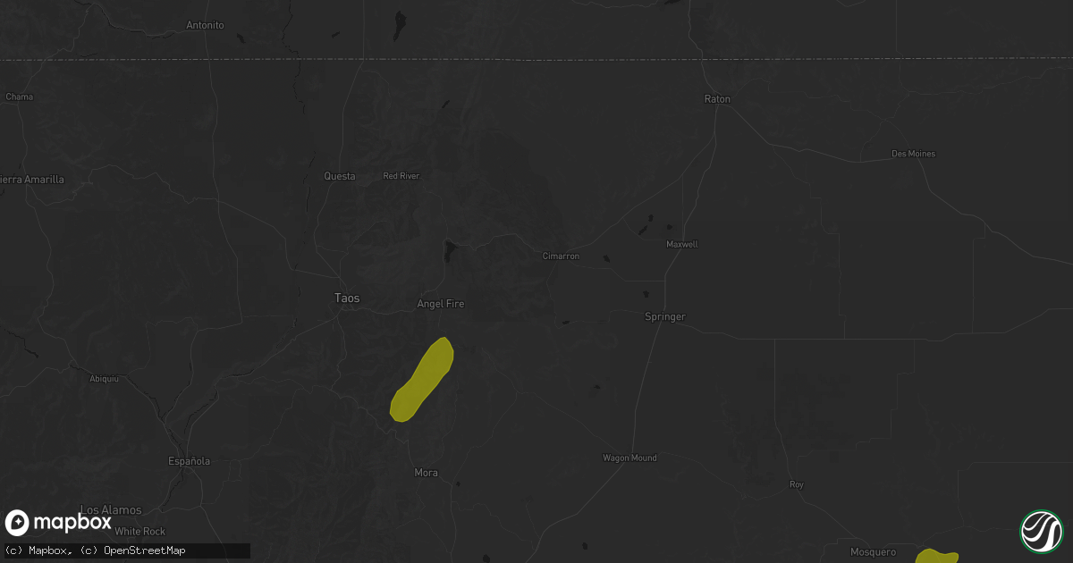 Hail map in Cimarron, NM on June 2, 2026