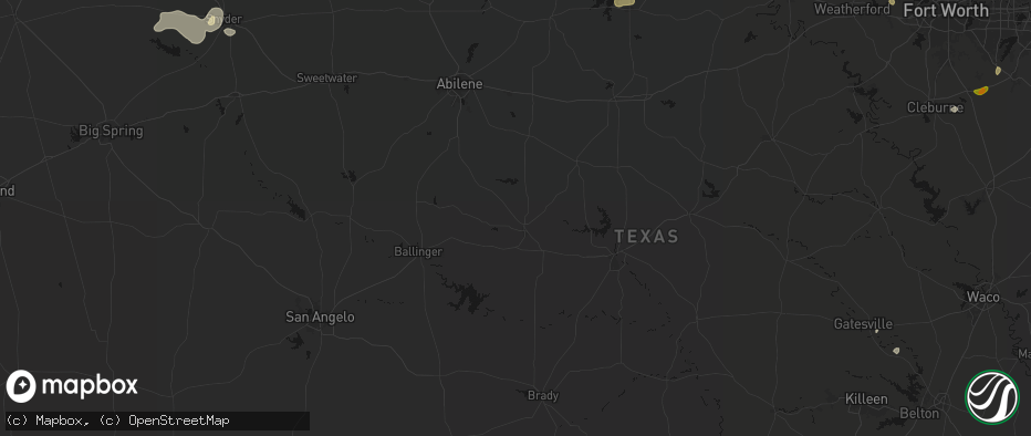 Hail map in Coleman, TX on June 2, 2026