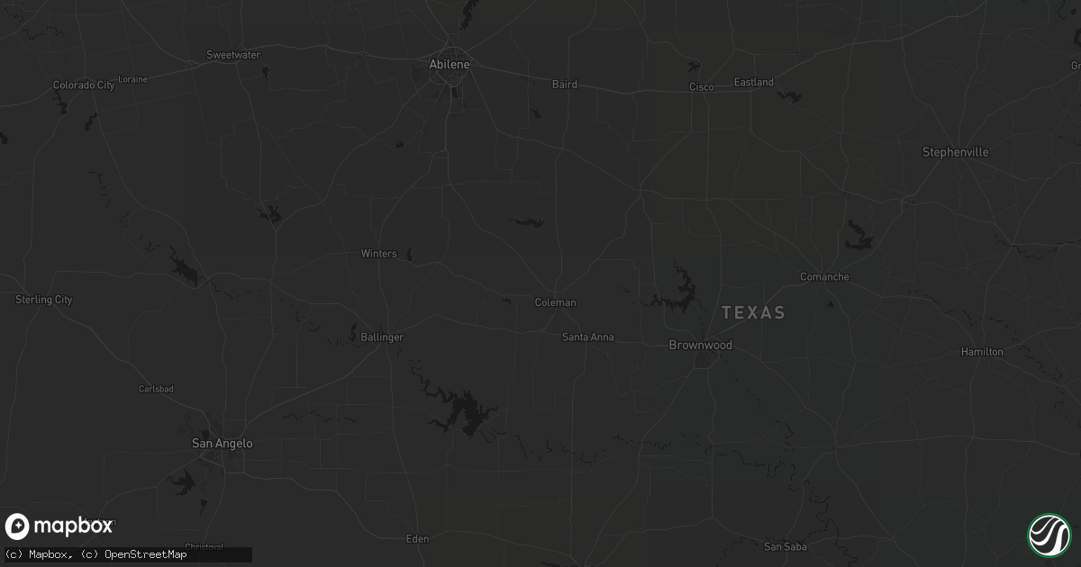 Hail map in Coleman, TX on June 2, 2026