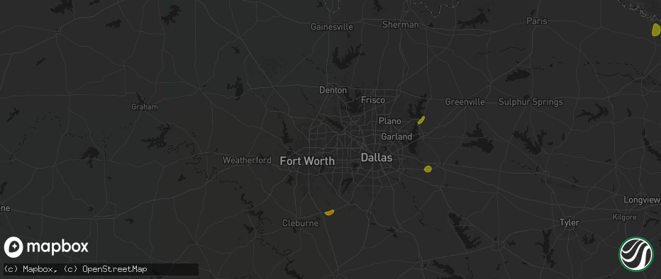 Hail map in Colleyville, TX on June 2, 2026