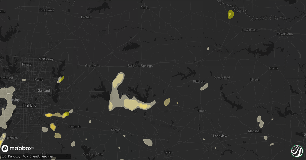 Hail map in Como, TX on June 2, 2026