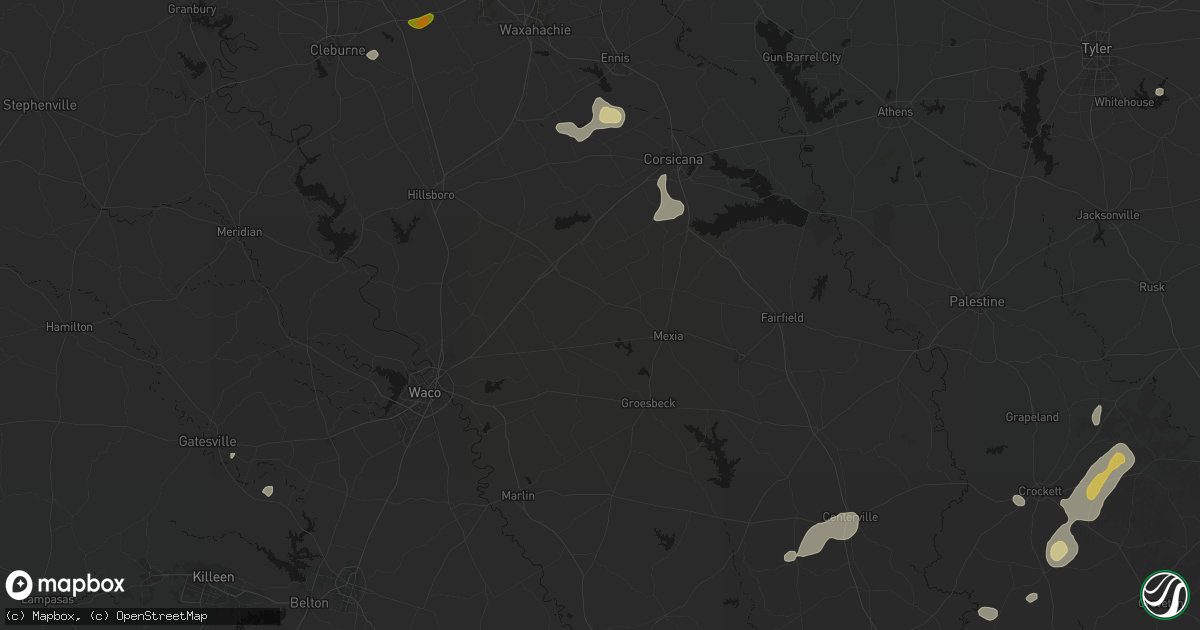 Hail map in Coolidge, TX on June 2, 2026