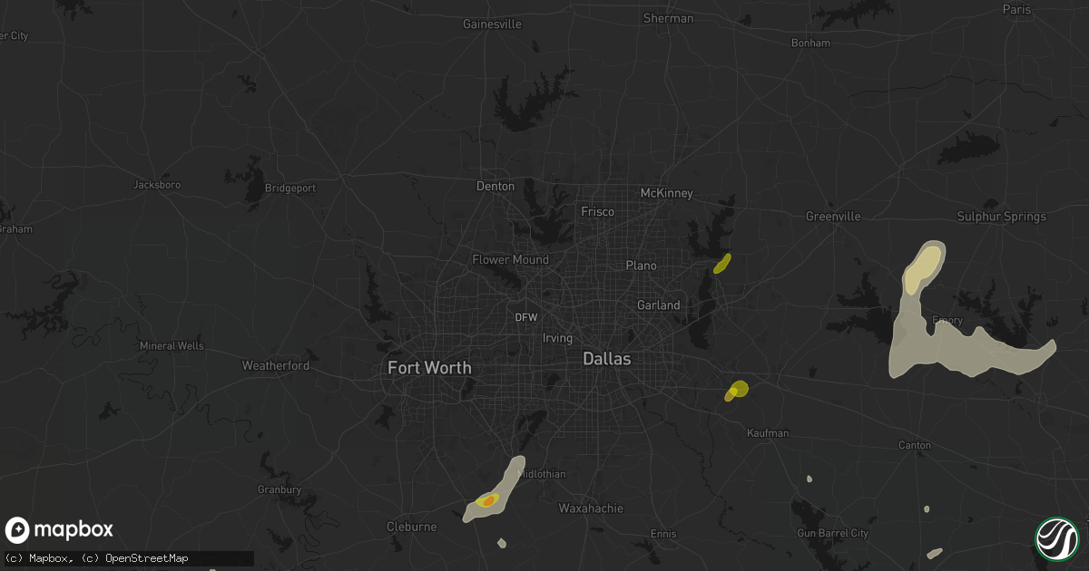 Hail map in Coppell, TX on June 2, 2026