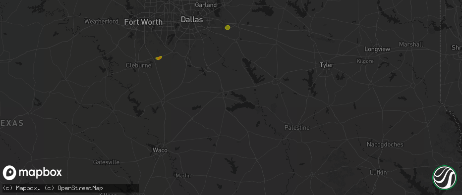Hail map in Corsicana, TX on June 2, 2026
