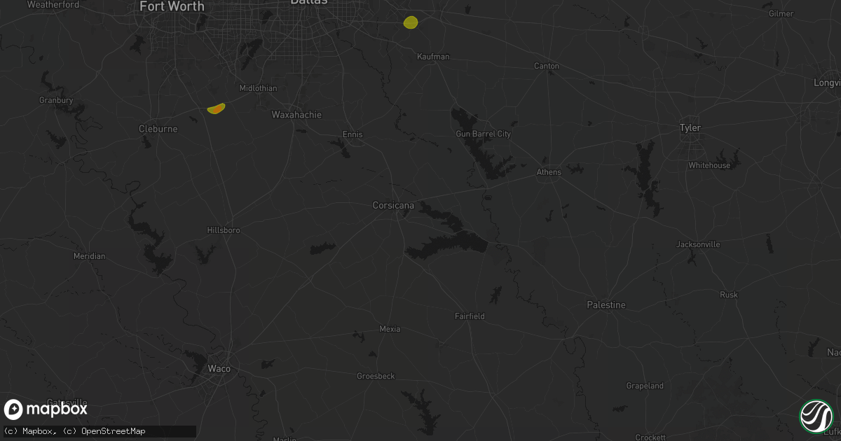 Hail map in Corsicana, TX on June 2, 2026