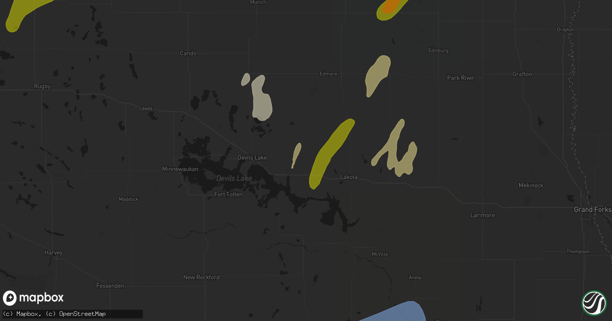 Hail map in Crary, ND on June 2, 2026