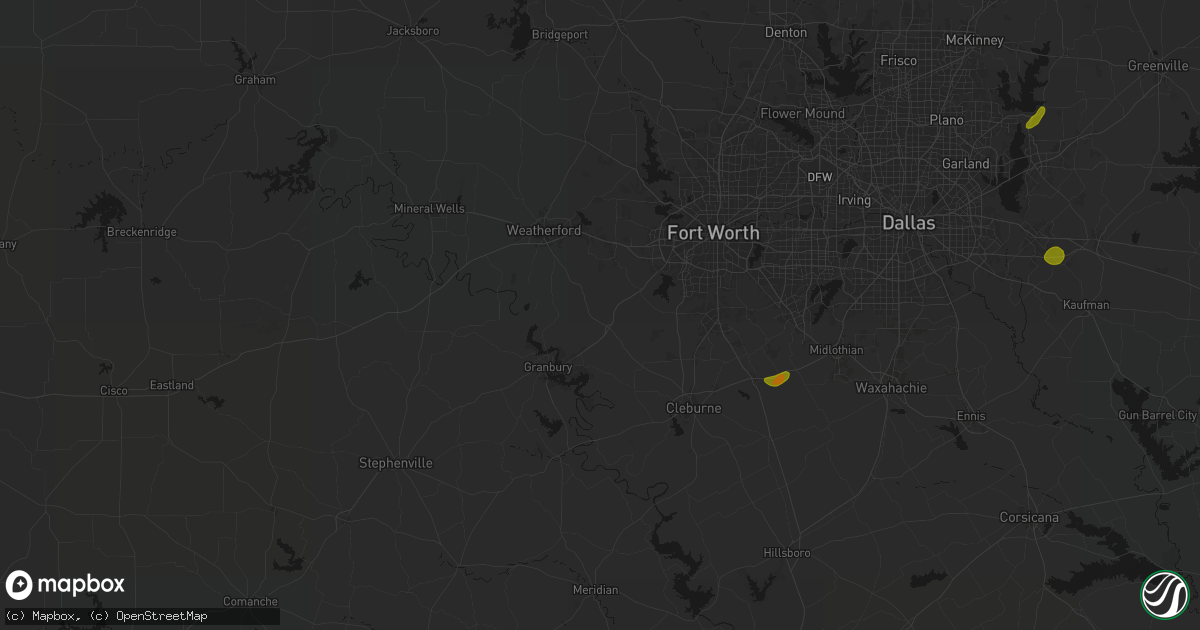 Hail map in Cresson, TX on June 2, 2026