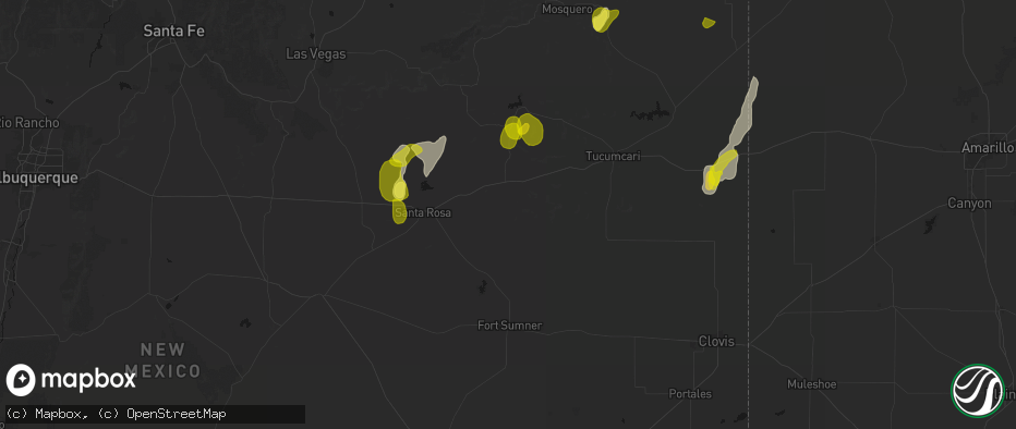Hail map in Cuervo, NM on June 2, 2026