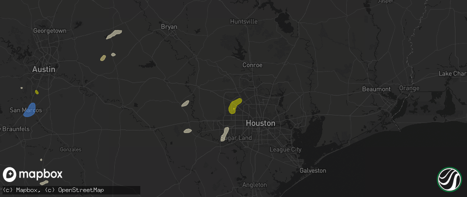 Hail map in Cypress, TX on June 2, 2026