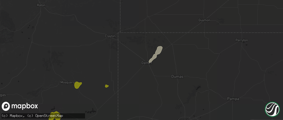 Hail map in Dalhart, TX on June 2, 2026