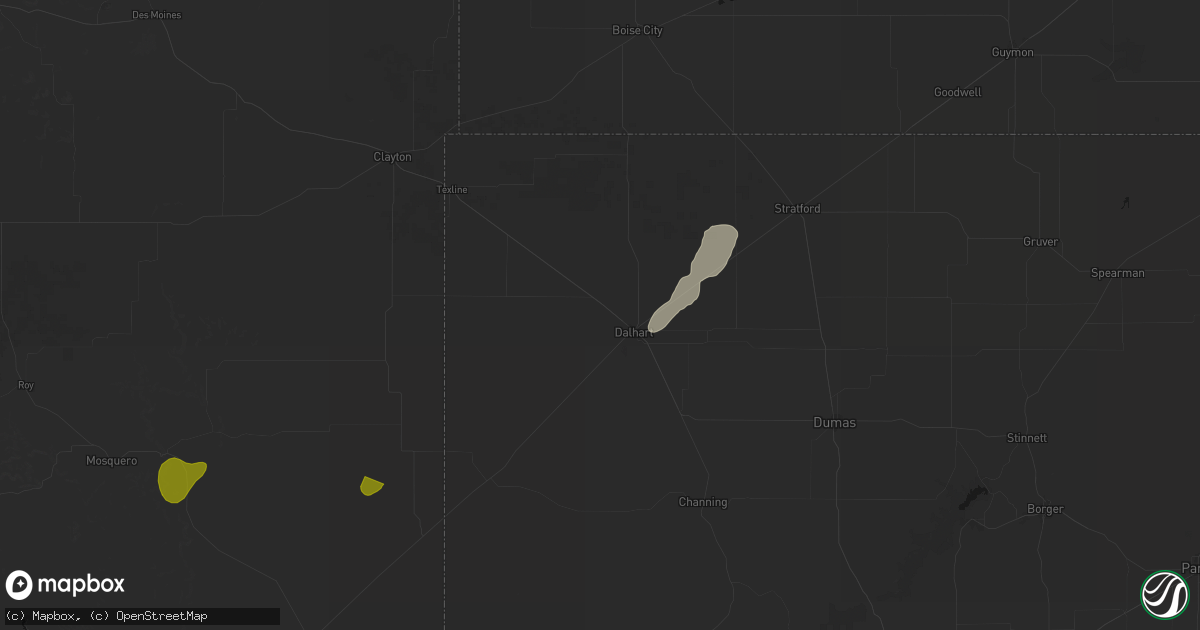 Hail map in Dalhart, TX on June 2, 2026