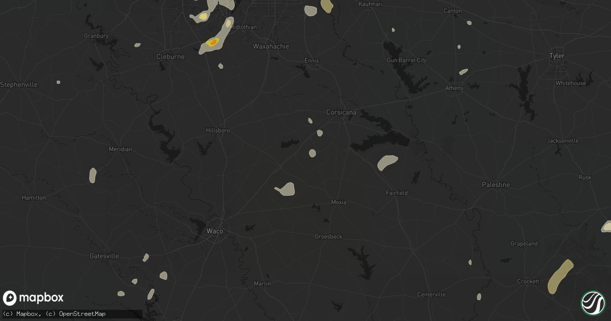 Hail map in Dawson, TX on June 2, 2026