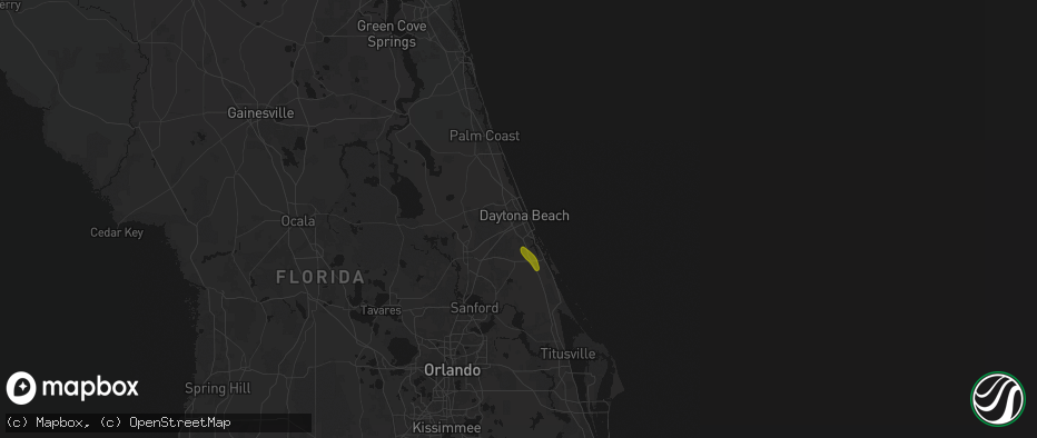 Hail map in Daytona Beach, FL on June 2, 2026