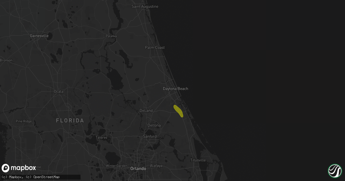 Hail map in Daytona Beach, FL on June 2, 2026