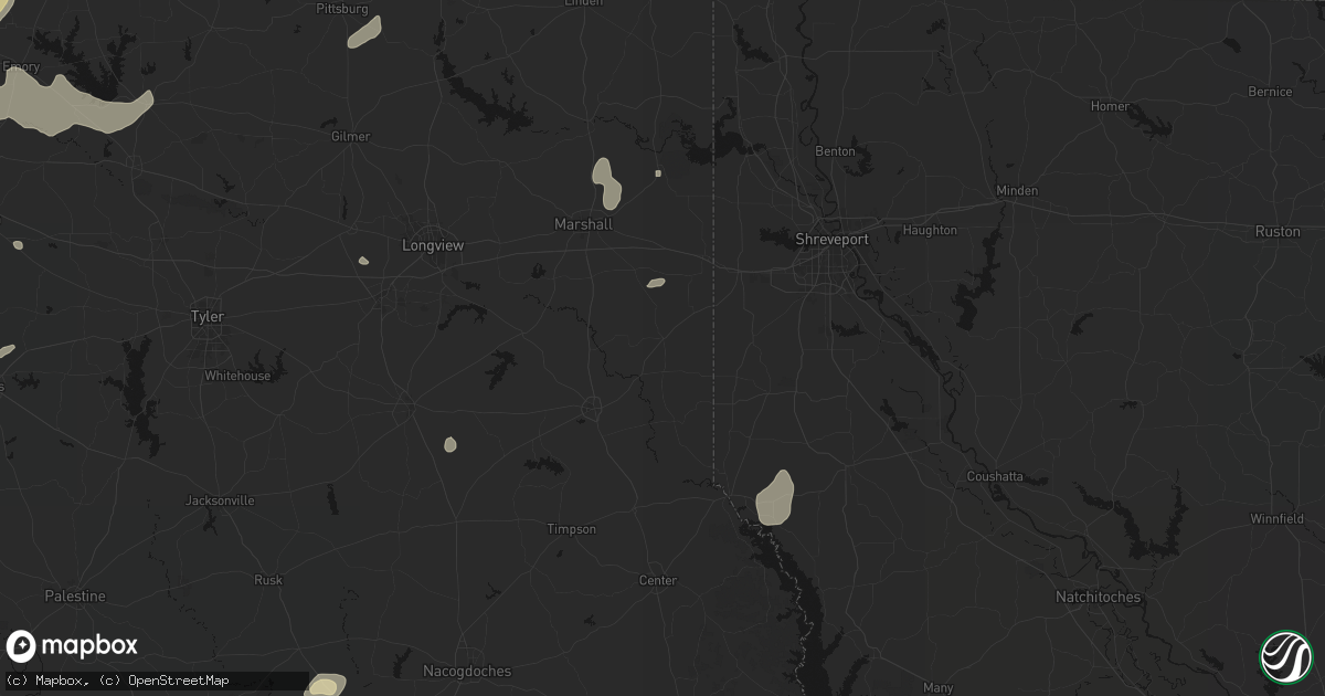 Hail map in De Berry, TX on June 2, 2026
