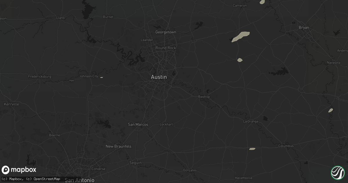 Hail map in Del Valle, TX on June 2, 2026