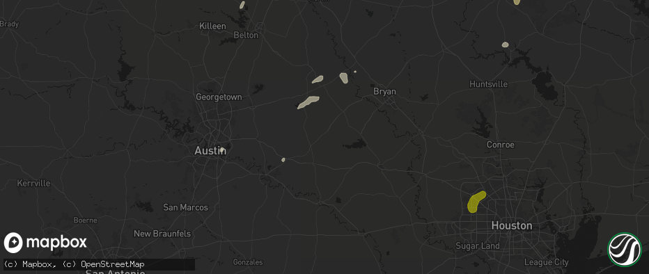 Hail map in Dime Box, TX on June 2, 2026