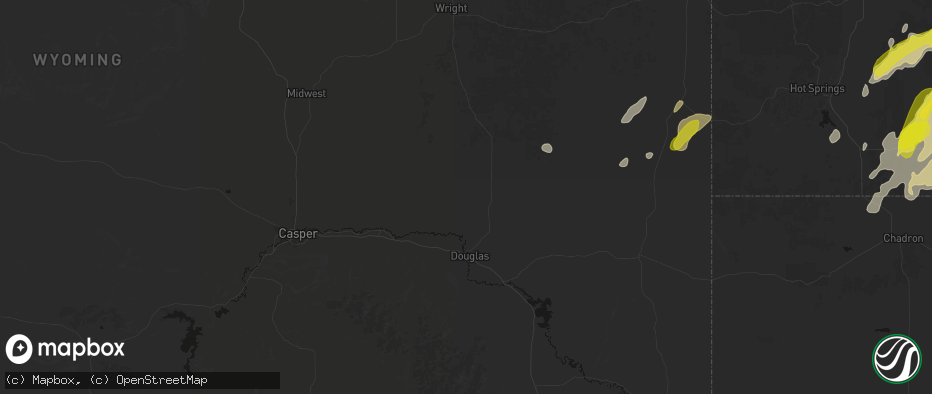 Hail map in Douglas, WY on June 2, 2026