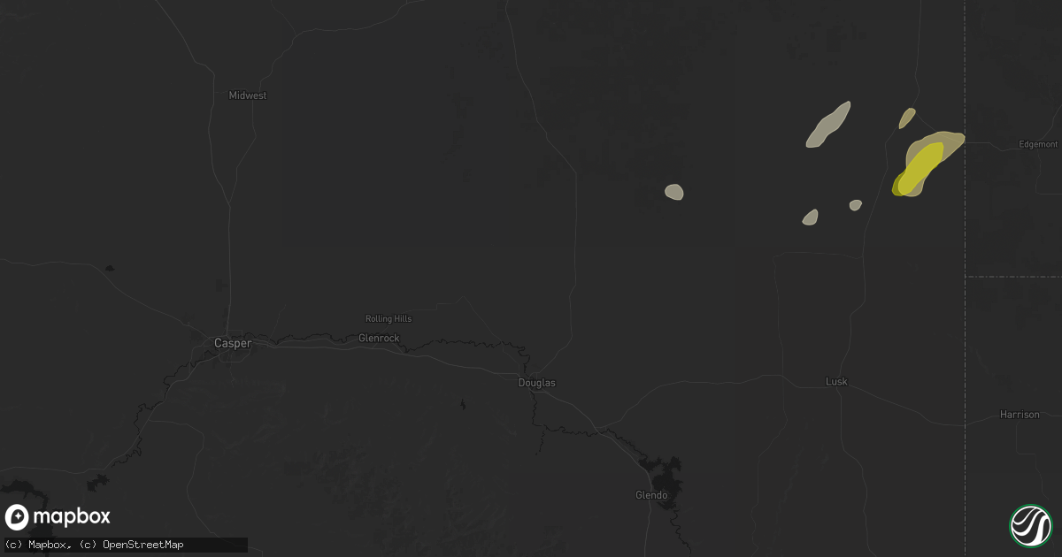 Hail map in Douglas, WY on June 2, 2026