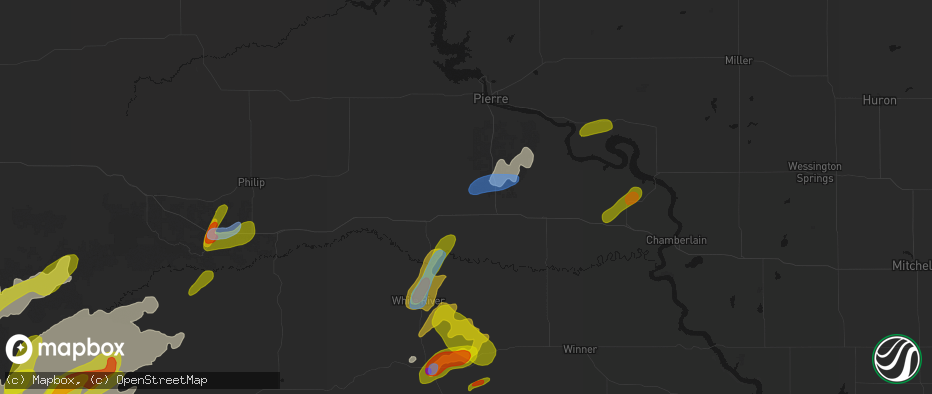 Hail map in Draper, SD on June 2, 2026