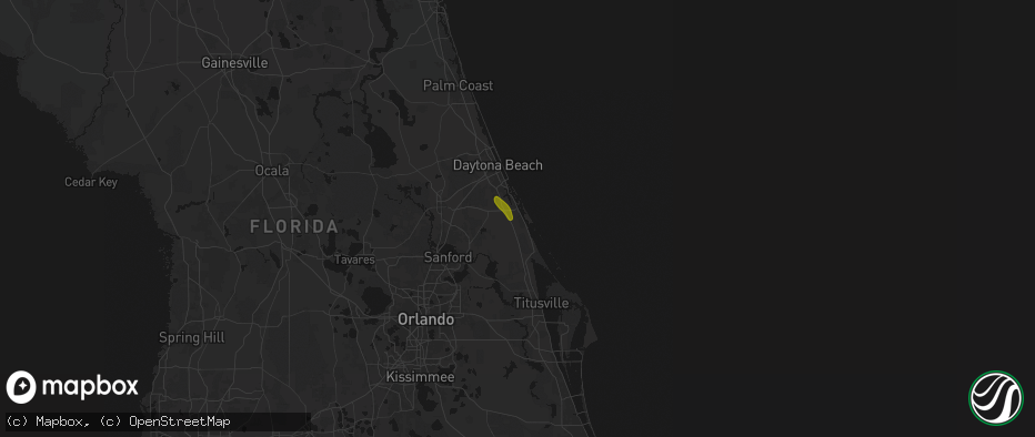 Hail map in Edgewater, FL on June 2, 2026