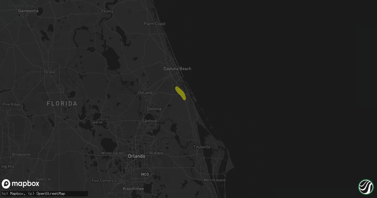 Hail map in Edgewater, FL on June 2, 2026