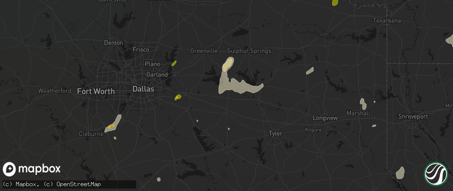 Hail map in Edgewood, TX on June 2, 2026