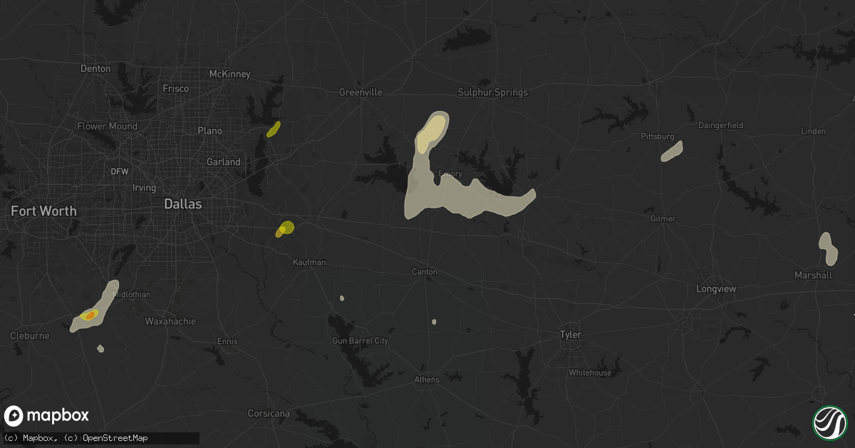 Hail map in Edgewood, TX on June 2, 2026