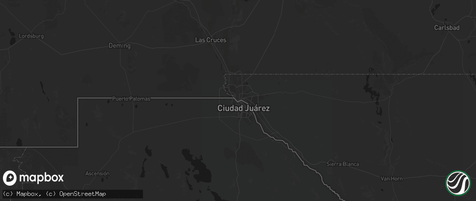 Hail map in El Paso, TX on June 2, 2026