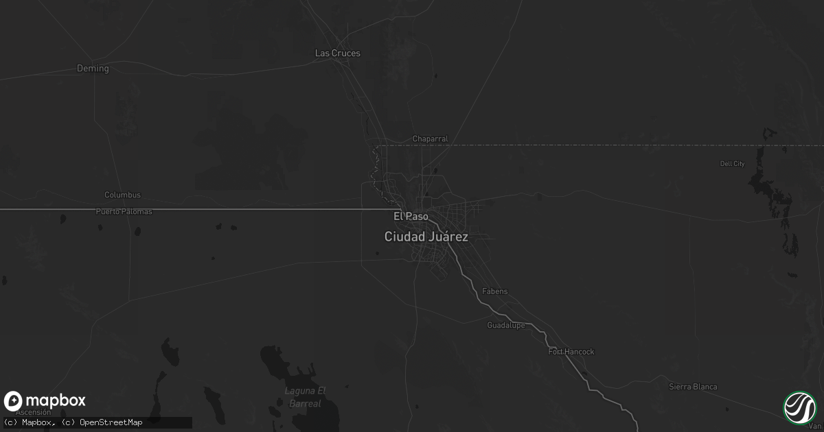 Hail map in El Paso, TX on June 2, 2026