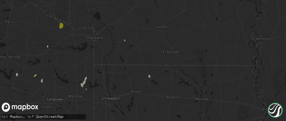 Hail map in Emerson, AR on June 2, 2026