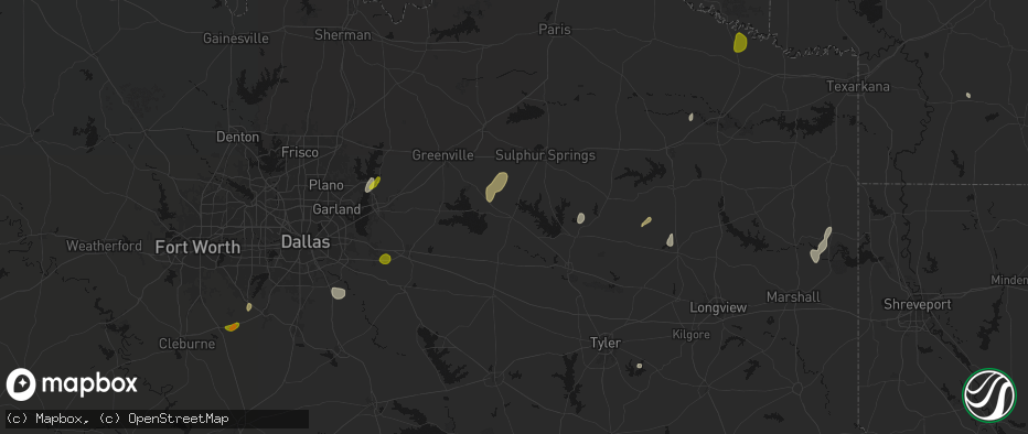 Hail map in Emory, TX on June 2, 2026