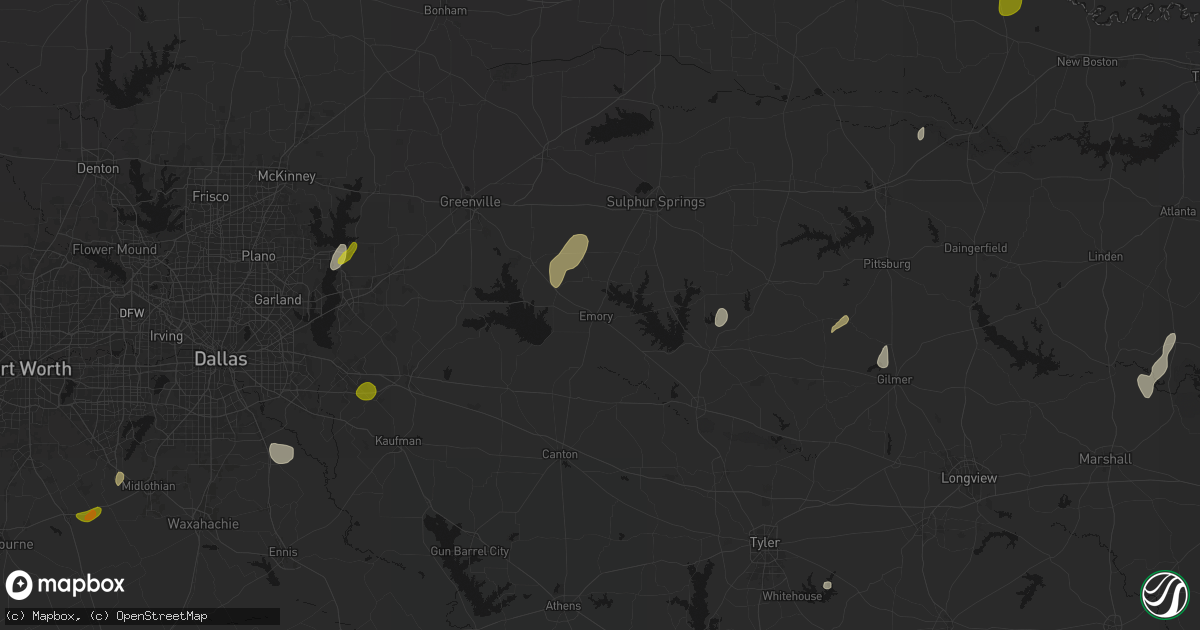Hail map in Emory, TX on June 2, 2026