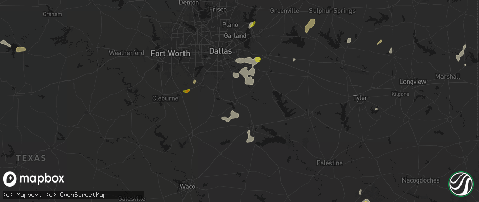 Hail map in Ennis, TX on June 2, 2026